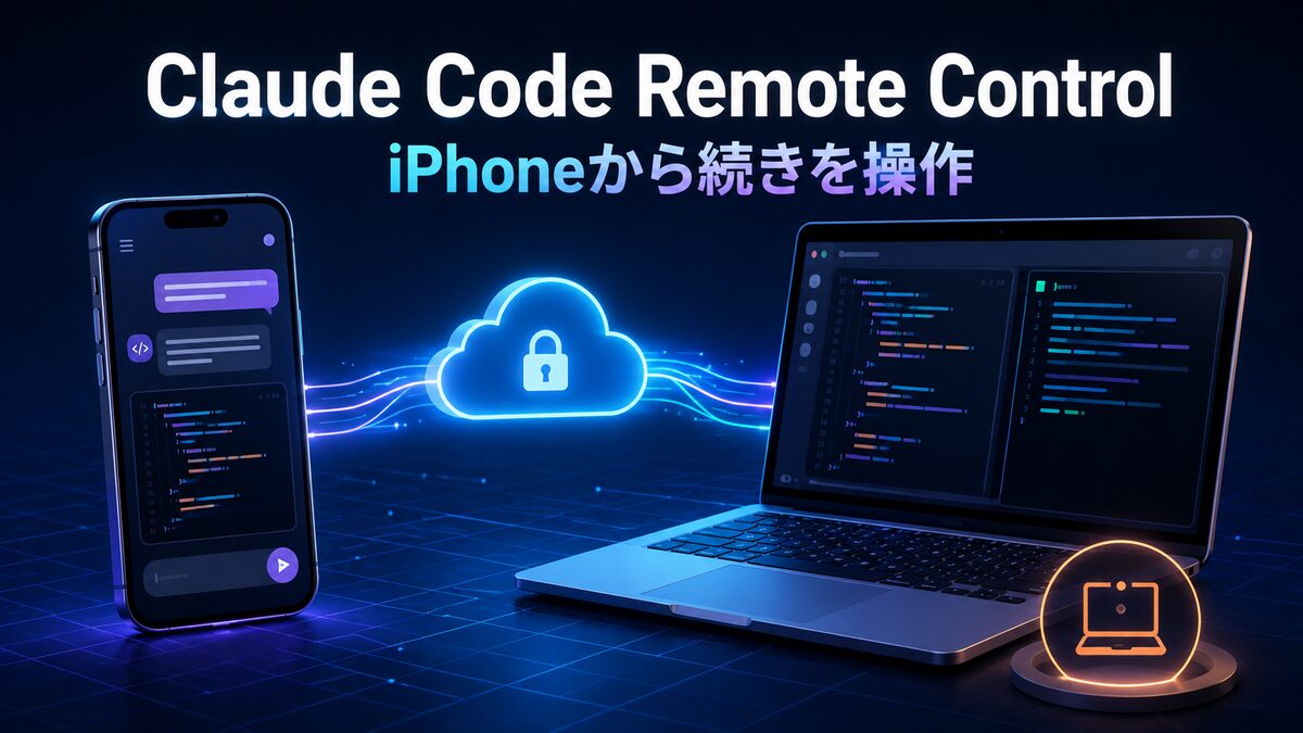 Claude Code Remote ControlでiPhoneからMacの作業を続けるイメージ