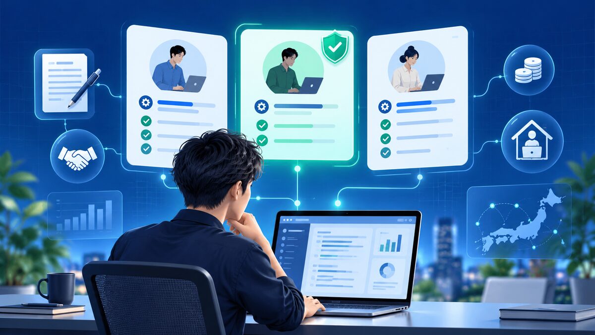 ITフリーランスエージェント3社を比較するエンジニアのイメージ